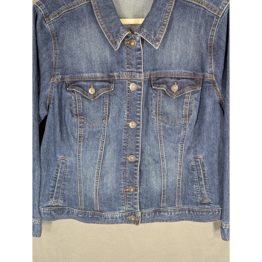 Style & Co. Denim Jean Jacket Womens 20W Adjustable Waist Pockets - Picture 3 of 8